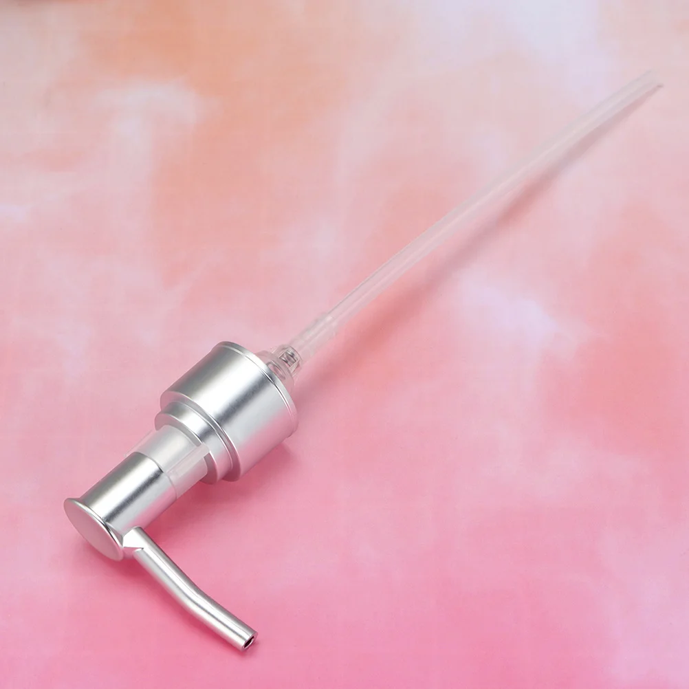 

6pcs Subpackaging Bottle Pump Head 28/410 Silver Long Nozzle Replacement For Emulsion Soap Liquid Container Pump Bottle