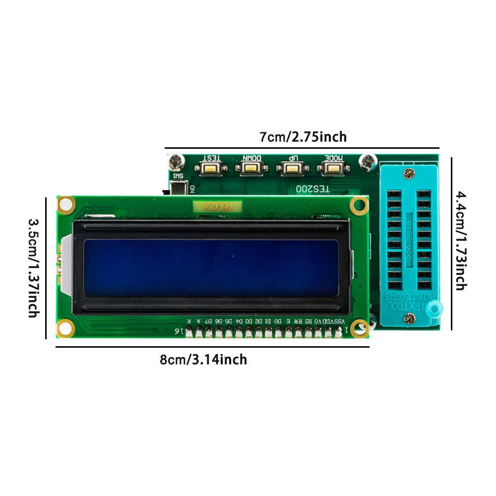 TES200 Digital Integration Tester 74 40 Series IC Testers VDC7-12 Reflective Rapid DC Regulated Power Supply Tester