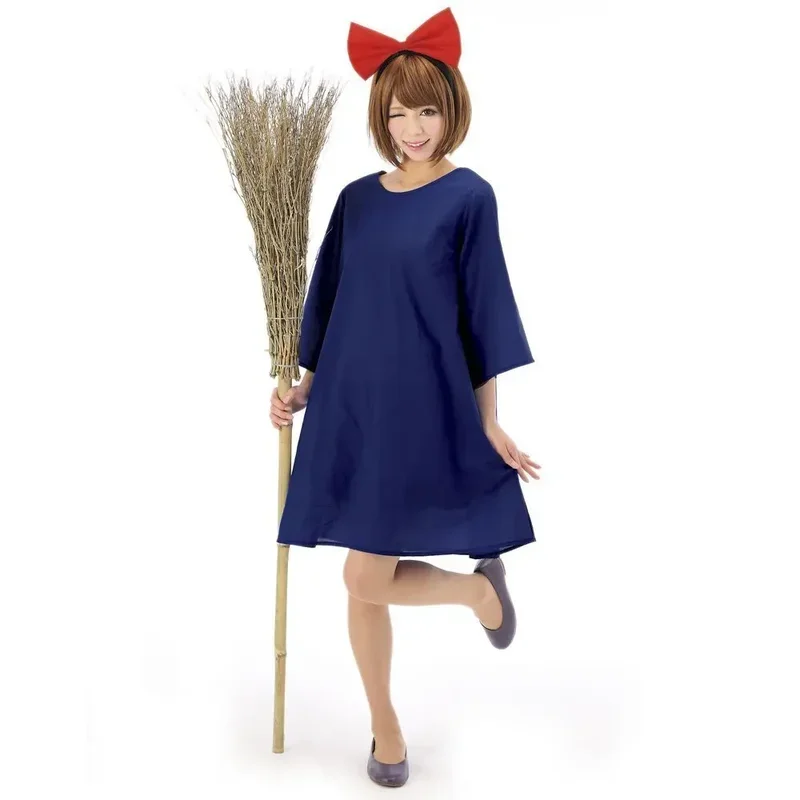 Sexy adulto Anime japonés Kiki servicio de entrega disfraz Cosplay mascarada de Halloween Kiki pequeña bruja vestido de lujo @ 0Z *