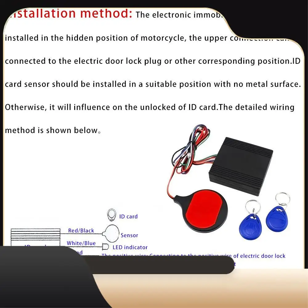 A13Z-Anti Theft Motorcycle Lock System With Engine Cut Off Immobilizer IC Card Alarm Induction Invisible Anti-Steal Lock