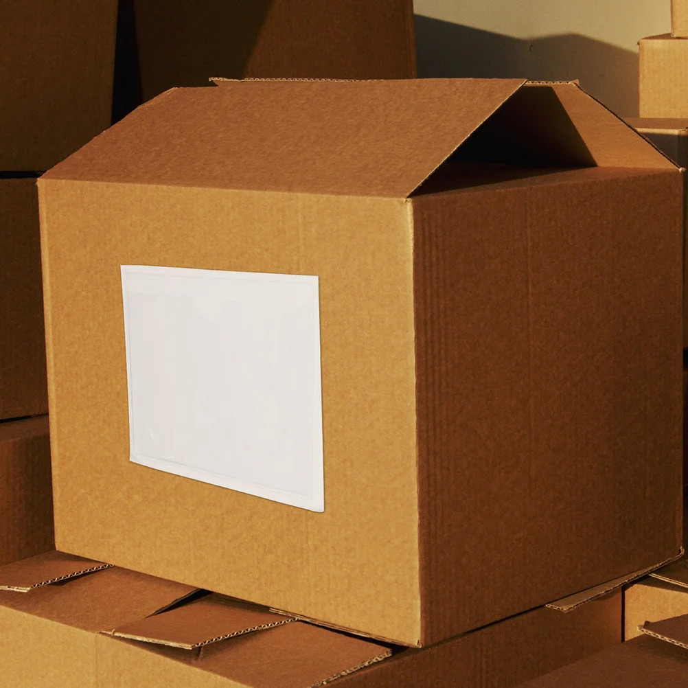 50 قطعة أصحاب ملصقات PVC شفافة ذاتية اللصق شفافة لمستلزمات الشحن قائمة التعبئة تسميات المستودعات التجارية #1