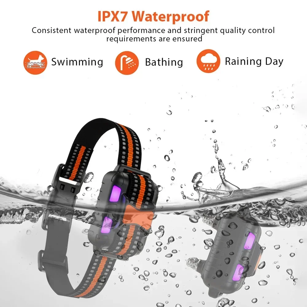 

New Electric Dog Training Collar with Shock Vibration Sound, Professional Bark 3 Training Mode Waterproof Pet Remote Control