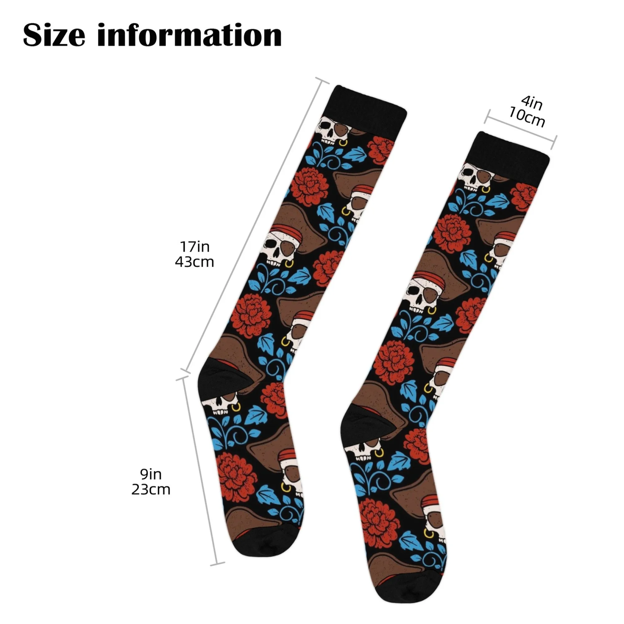 Dark Pirate Skull Theme compression stockings sport ladies men's stockings edema varicose veins nurse casual socks