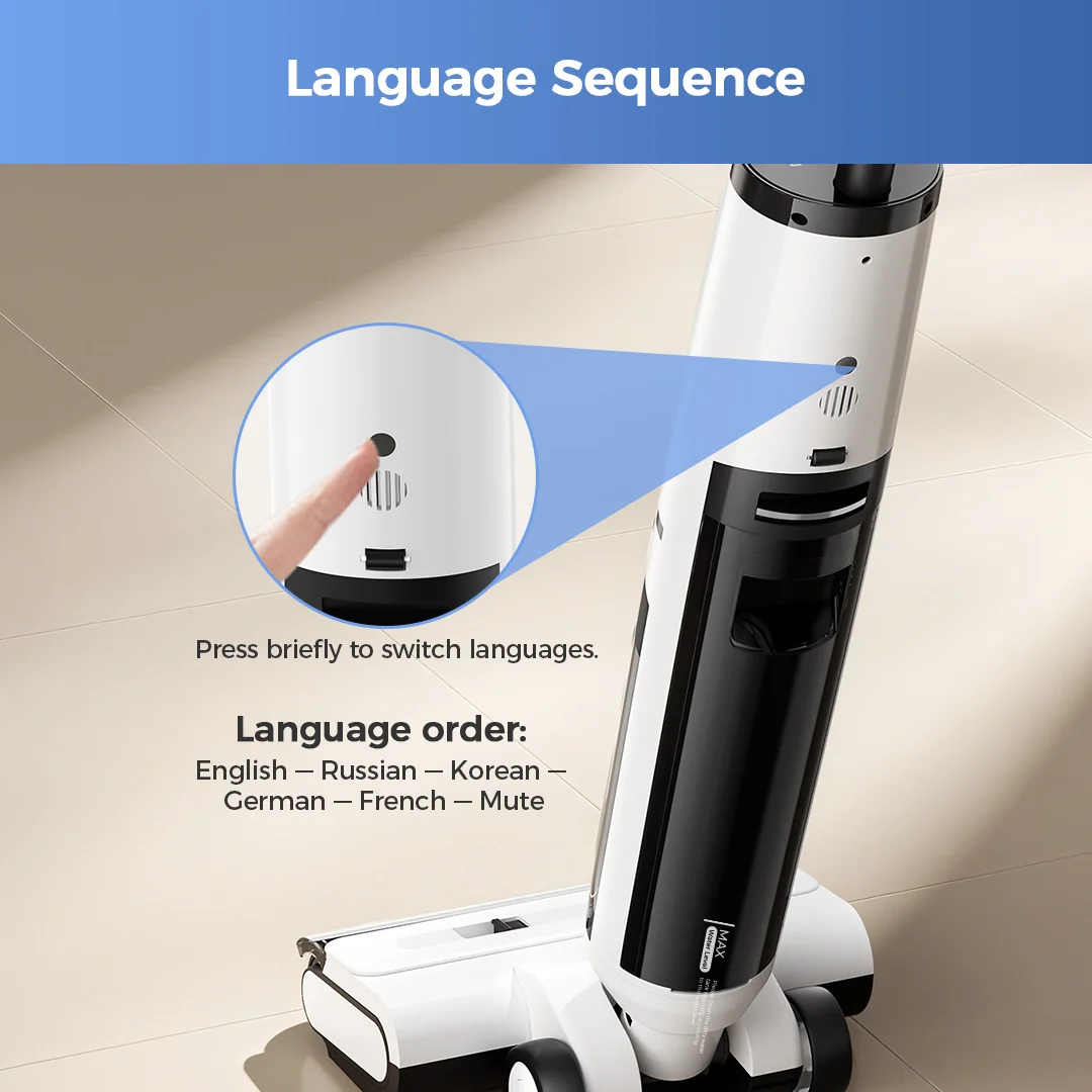 Беспроводной пылесос Redkey W15 Pro, мощное всасывание, 22 кПа, самоочищающаяся палочка, пылесос для влажной и сухой уборки, швабра для очистки кромок, самосохнущая