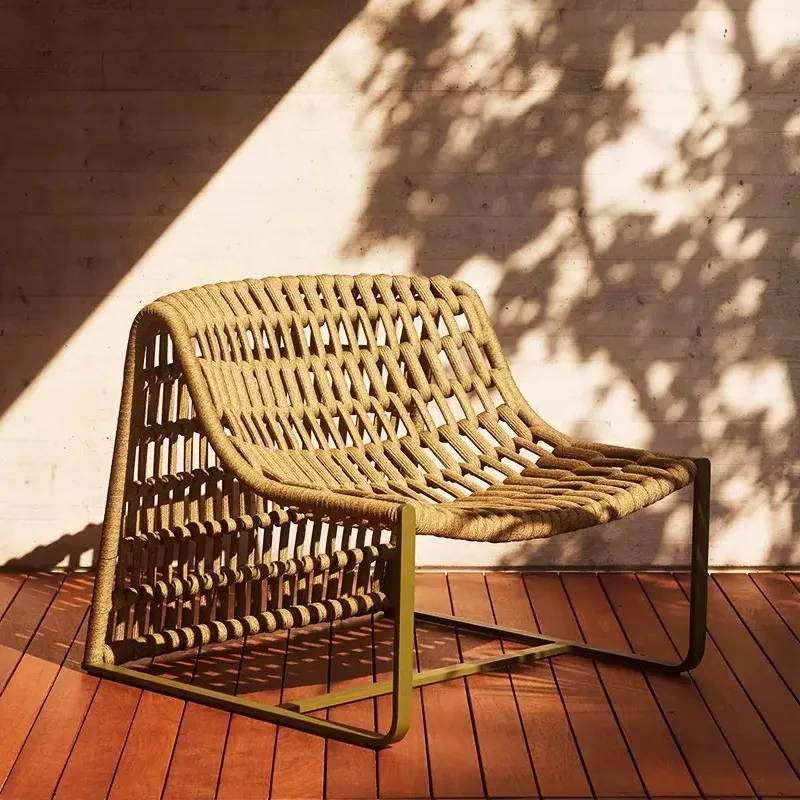 braided leisure chair, villa courtyard hotel, bed and breakfast outdoor leisure, sofa waterproof and sunscreen furniture