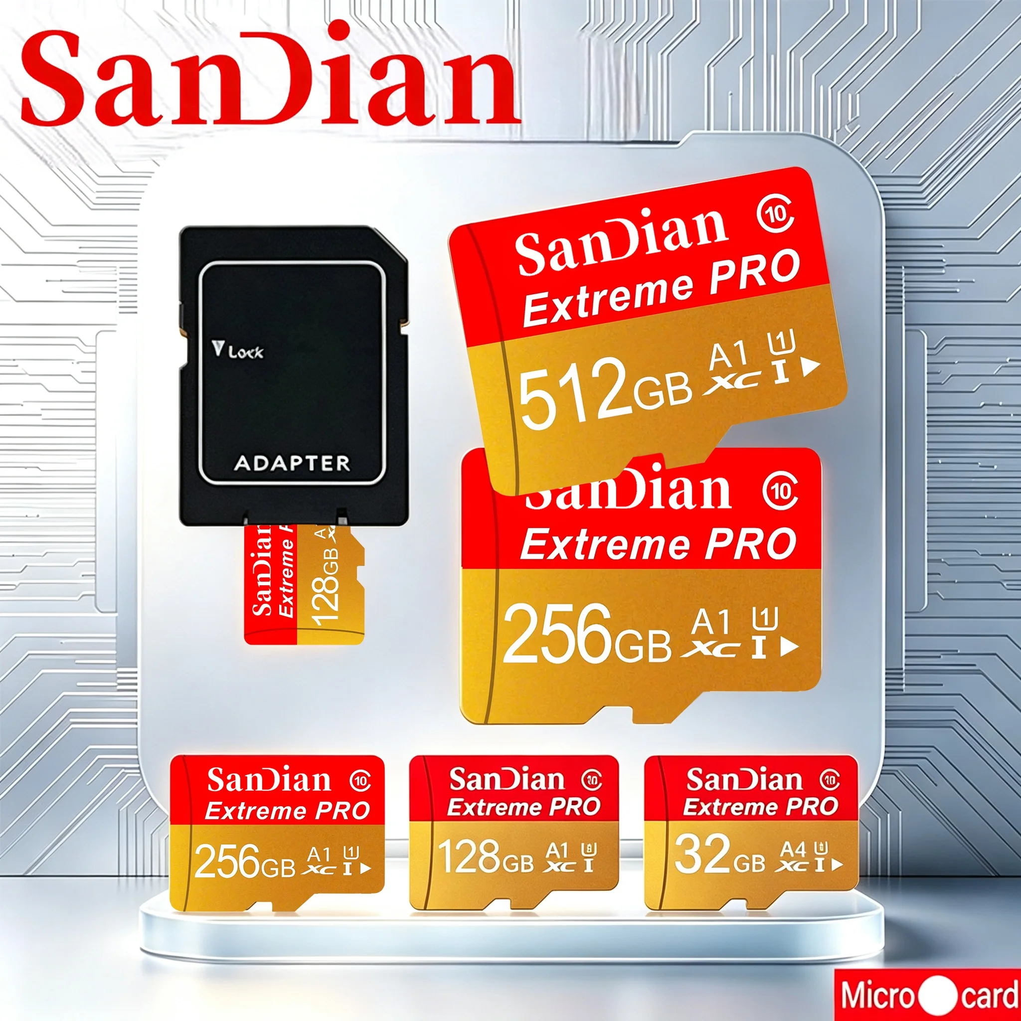 Ultra HD SD Cards TF Cards Memory Card Micro TF SD Card 64GB 128GB 256GB V30 Fast Transfer UHS-I for Laptop Phone Laptop