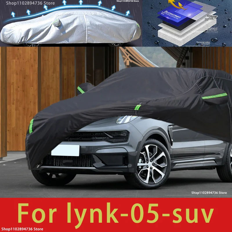 

For LYNK 05 fit Outdoor Protection Full Car Covers Snow Cover Sunshade Waterproof Dustproof Exterior black car cover