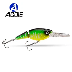 Agoie Deep Diving Crankbaits Jointed Swimbait For Bass Fishing 105mm 15g Floating Wobblers With Rattles For Pike Fishing Lure