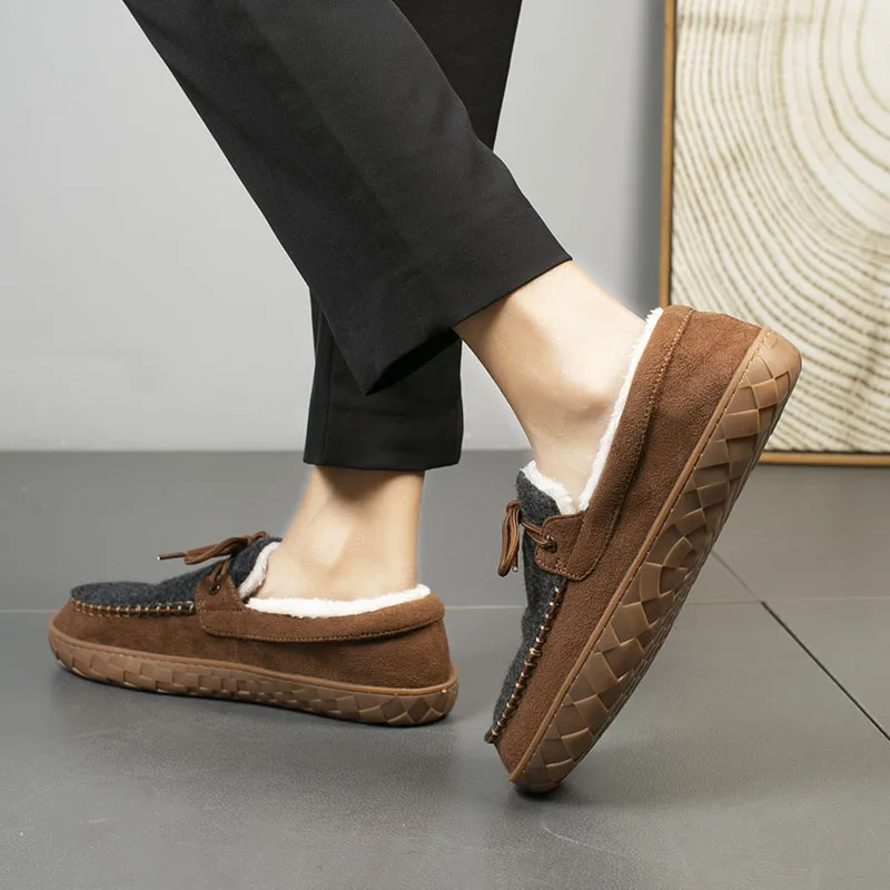 أحذية قطنية دافئة للرجل أحذية الشتاء الحمام المنزل النعال الناعمة أفخم عدم الانزلاق في الهواء الطلق أحذية خفيفة بدون كعب للرجل حجم كبير 49 50 #5