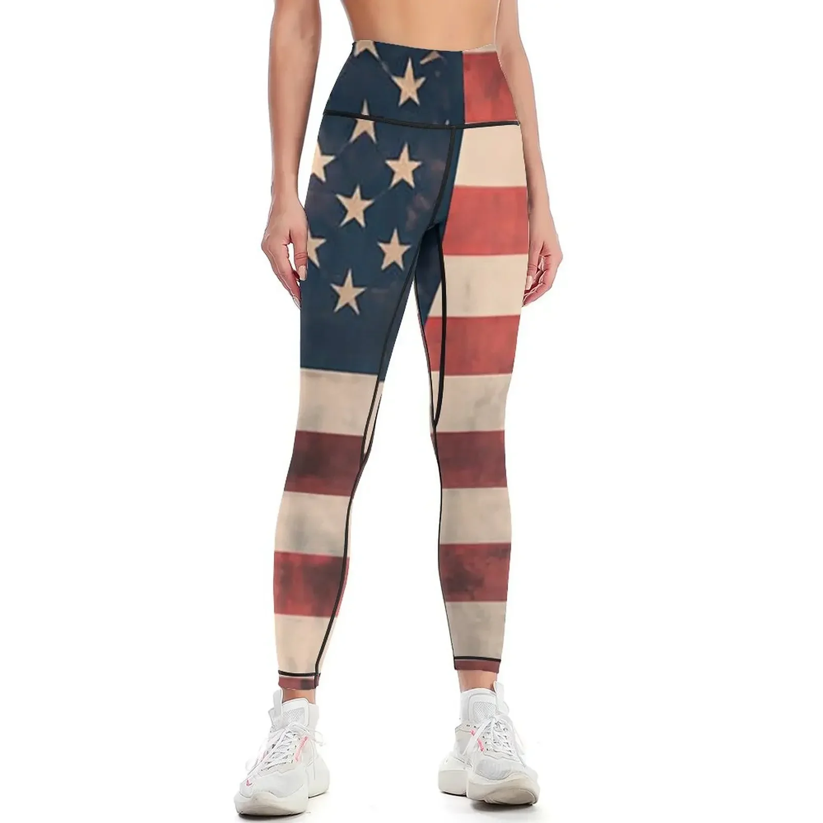 Vintage Usa Flag Leggings sportswear woman gym 2025 flared exercise clothing for Women's sports pants Womens Leggings