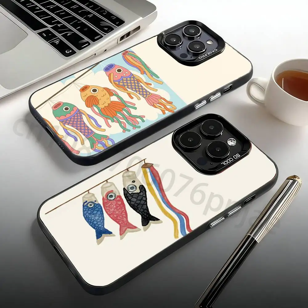 

Koinobori Phone Case For iPhone 17,16,15,14,13,12,11,Pro,Max,Plus,Mini Candy Matte Shockproof Cover