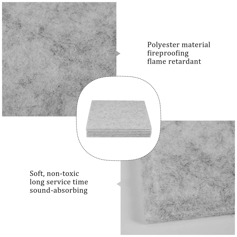 Smart-6PCS Acoustic Absorption Panel 12 Inch X 12 Inch X 0.4 Inch Sound Proof Padding For Echo Bass Isolation