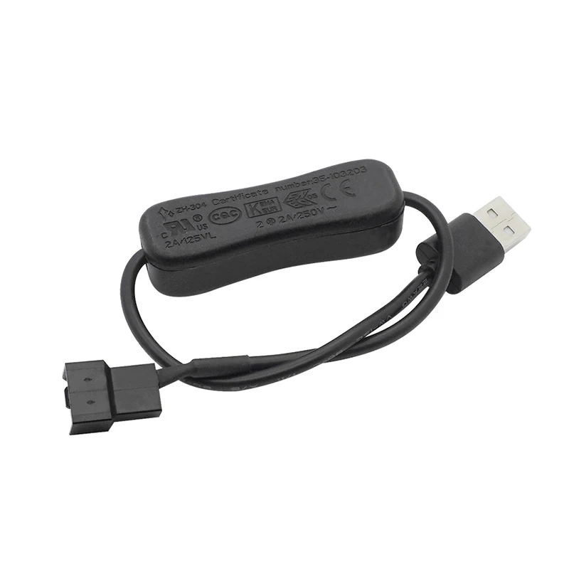 

2PCS USB to 4Pin PWM 5V USB Sleeved PC Fan Power Adapter Connector Converter Cable with ON Off Switch