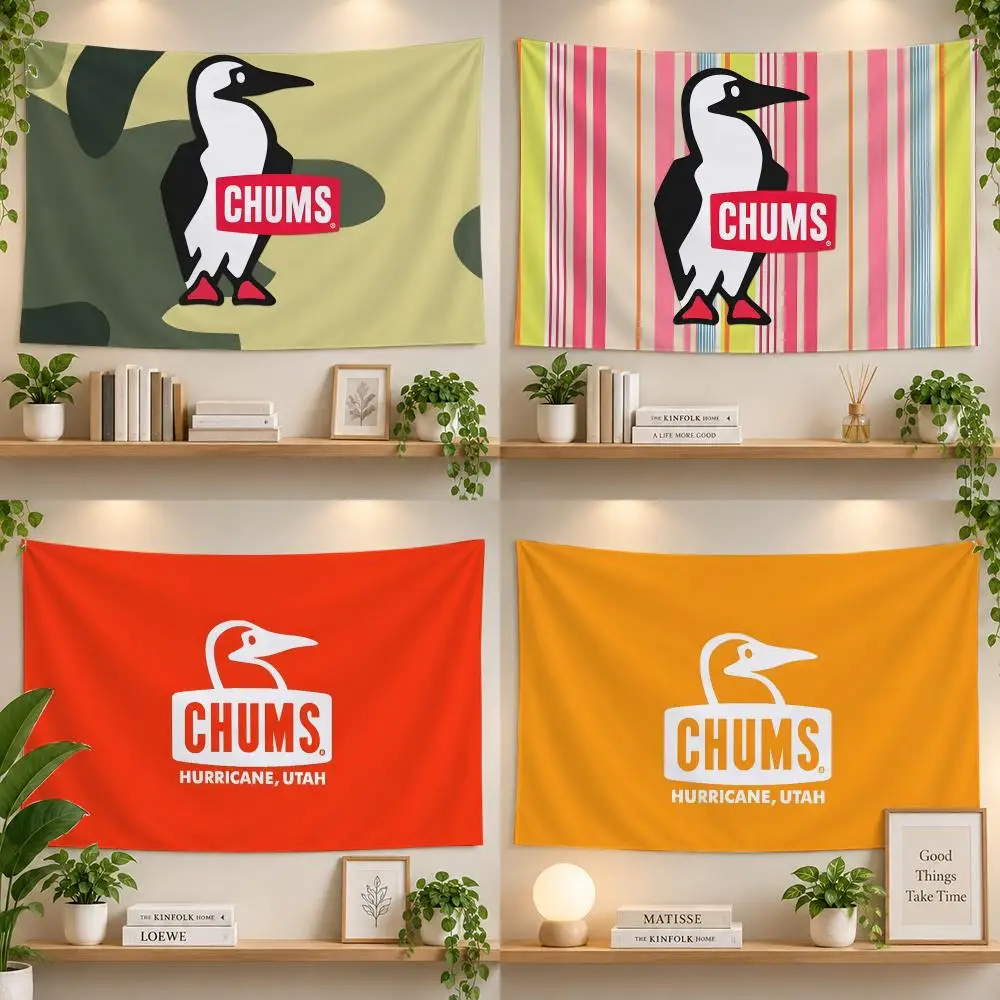 Outdoor Chums Retro Camping Lifestyle Flags Personalized Banner Flag Room Dorm Camping Picnic Garage Bar Outdoor Wall Decor