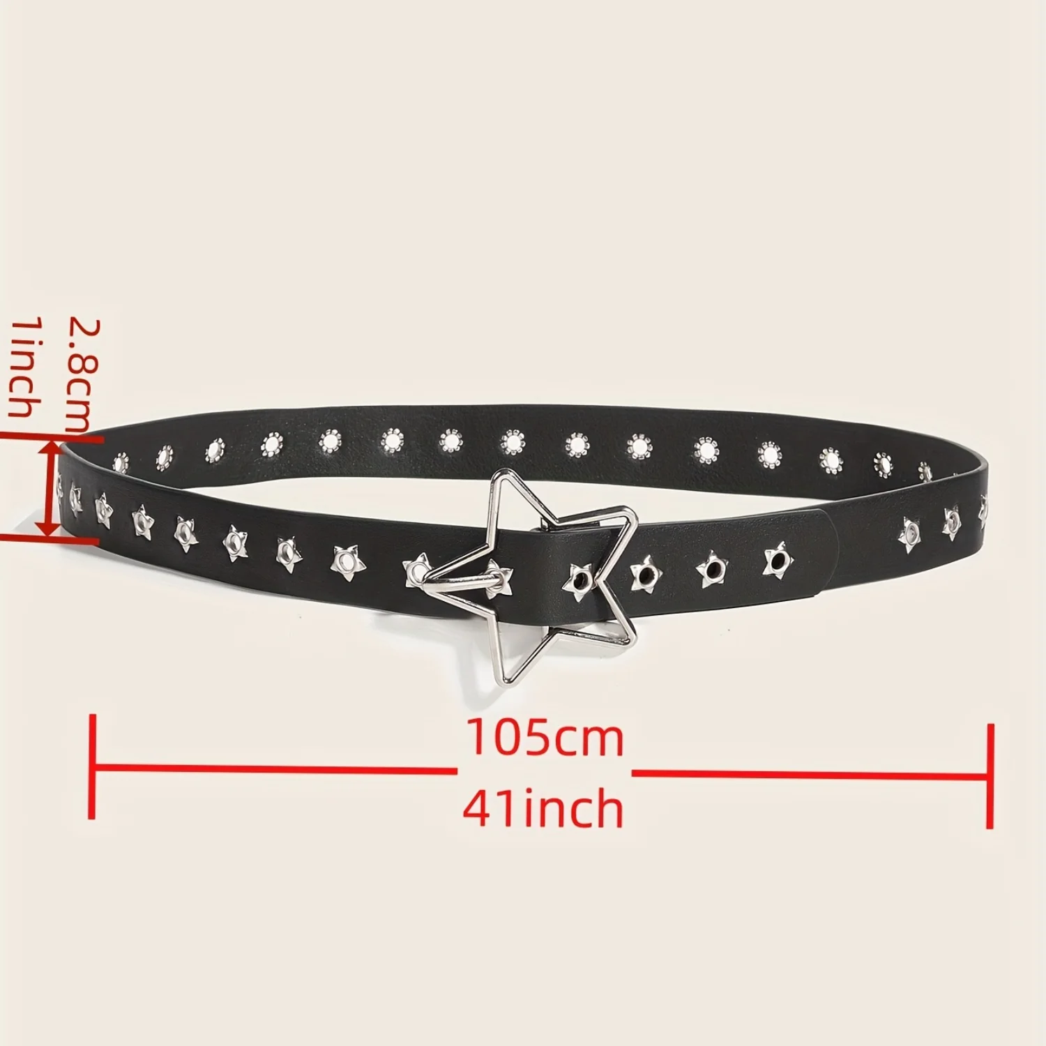 Punk  Studded PU Belt Black Trendy PU Waistband Classic Y2K Jeans Pants Belts For Women Remaches de golpe Truss aluminum