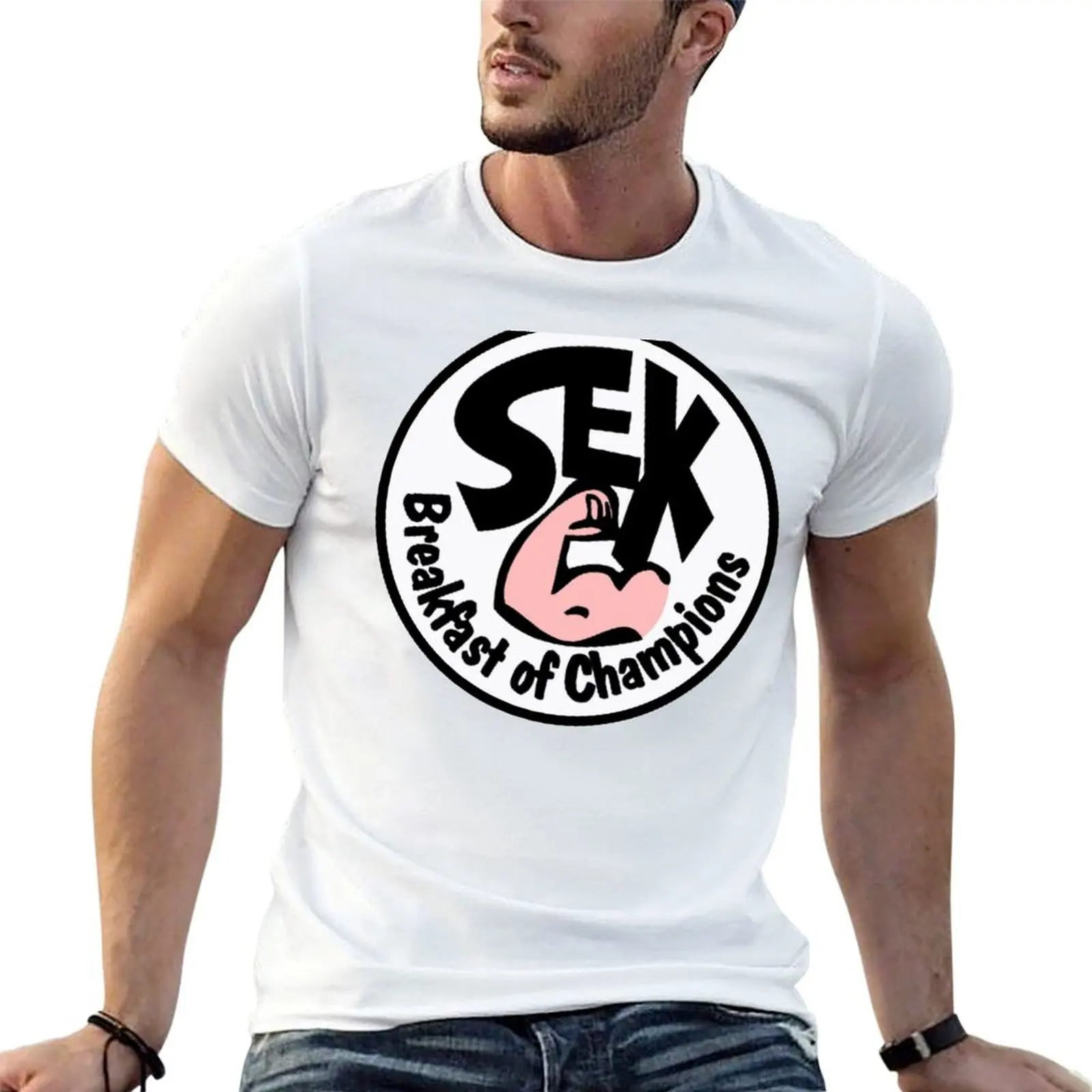 Coloured Breakfast of Champions T-Shirt man t shirt heavy cotton anime t shirts oversize t shirts for man cotton funny T-shirt