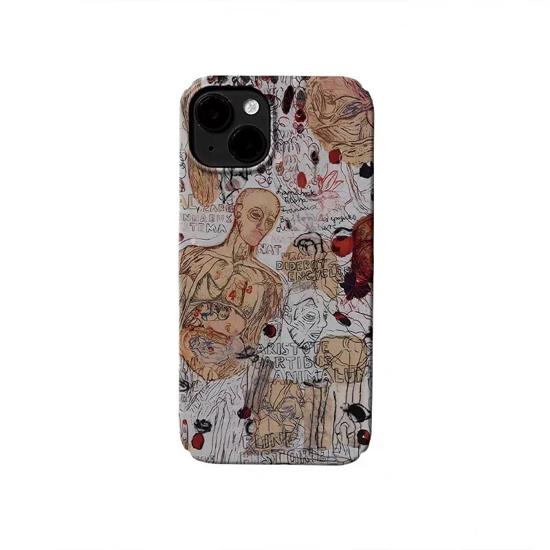 

Orange Body Painting Art Phone Case for IPHONE 17 Air 16E 15 PROMAX 14 Plus 13 12 MINI 11 PRO 16Plus XR XS Acrylic Phone Cover