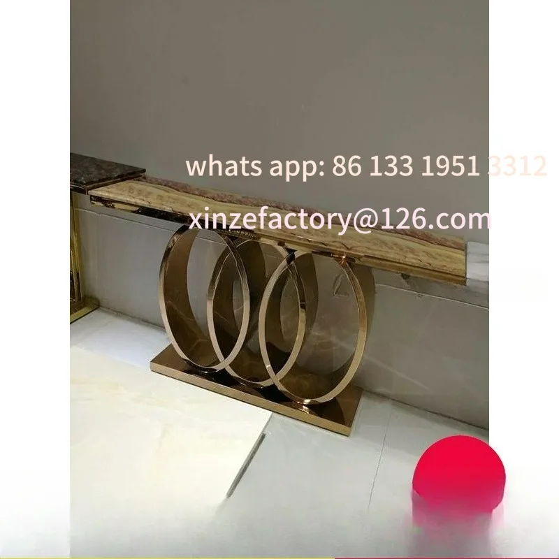 

Customizable Italian light luxury entrance table, living room decoration entrance table, marble gold entrance cabinet, Nordic ro