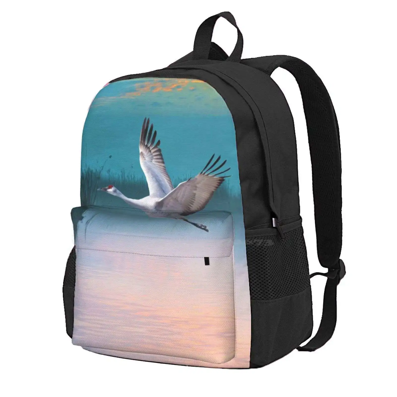 

Горячая Распродажа, рюкзак Sandhill Crane And Misty Marshes, школьный рюкзак, модные сумки, журавль, птицы, болота для дикой природы, Sandhill Crane