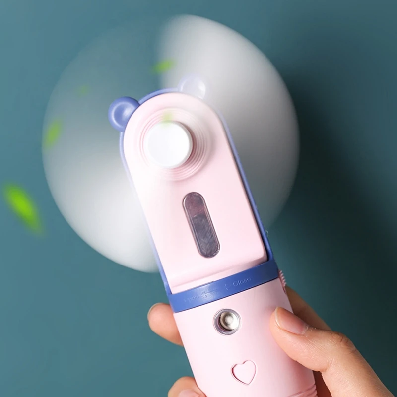 กลางแจ้งพัดลมระบายความร้อนพัดลม USB แบบชาร์จไฟได้พัดลมมือถือ Mini พัดลมสเปรย์น้ำการออกแบบการไหลของอากาศที่แข็งแกร่ง