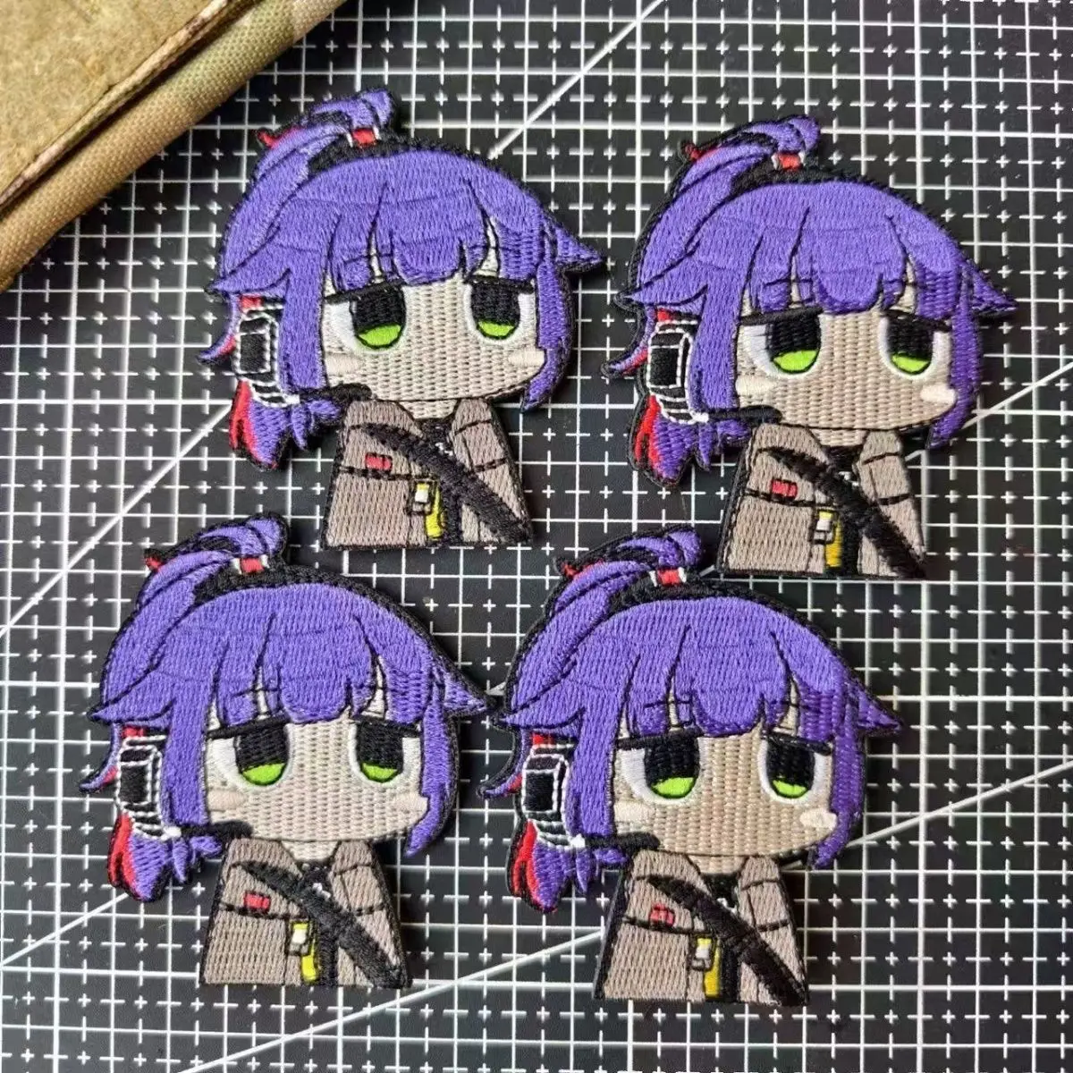 Cute Arknights Jessica Embroidery Morale Patch, Anime Q Figure Hook Loop Patch, Backpack Arm Badge, DIY Decor Patch for Jackets