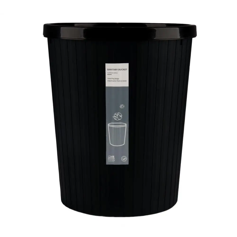 Garbage Bin Plastic Garbage Can Durable Keep Tidy Practical Kitchen Bathroom Living Room Striped Trash Can