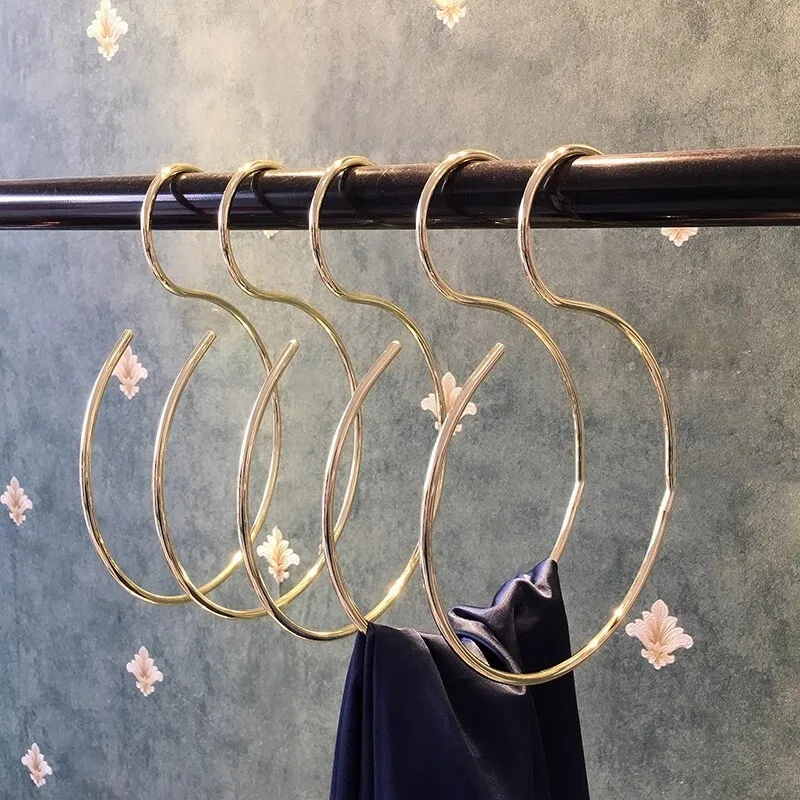 Nordic Gold Multi-function Scarf Hanger & Ring Holder Commercial Shawl Display Rack Closet Organizer for Clothing Store Retail