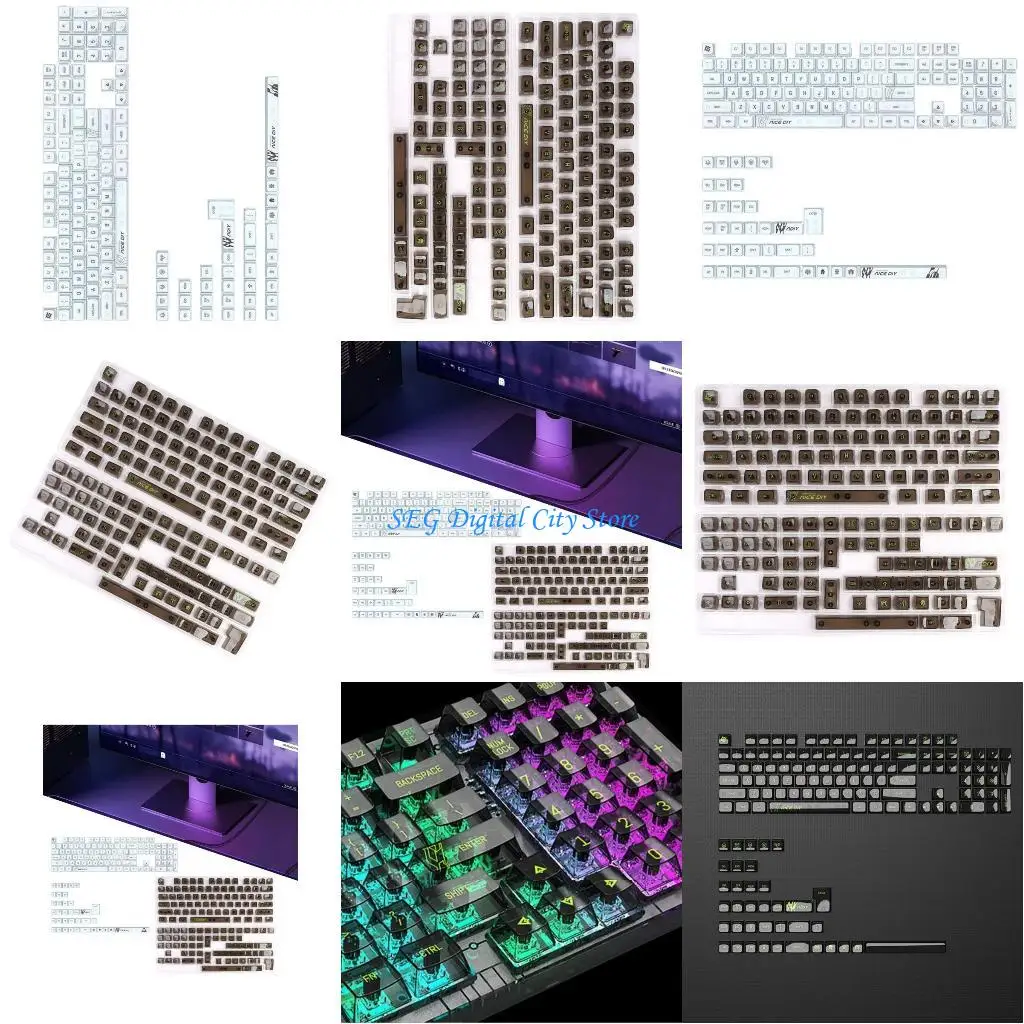 

U75B Comfort Typing Translucent Keycaps Set MDA Profile Keycaps with Durability Sublimation Printing for 61 68 75 84 98