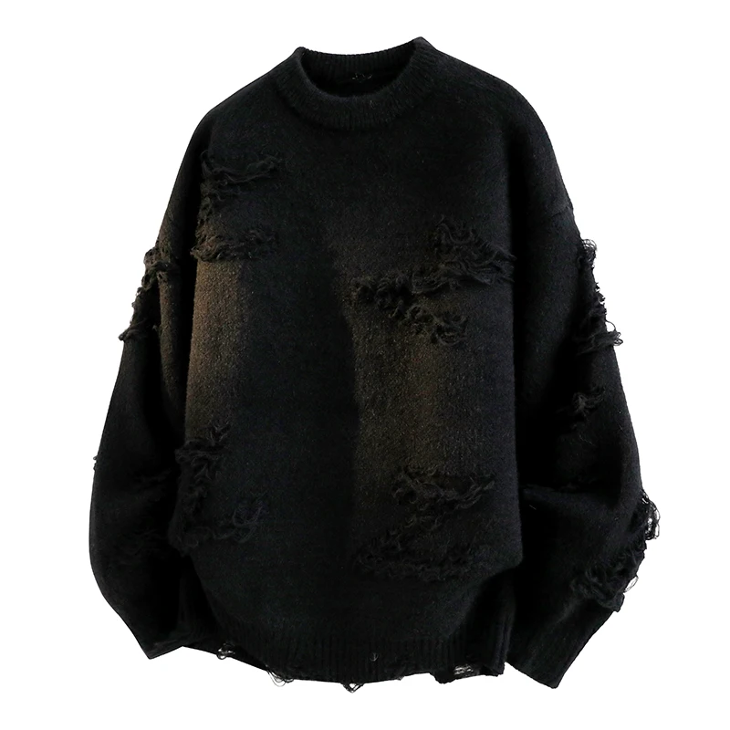 

New Outdoor High-quality Lamb Wool Casual Knitted Pullover Sweater Comfortable Versatile Breathable Men's Winter Solid Color Top