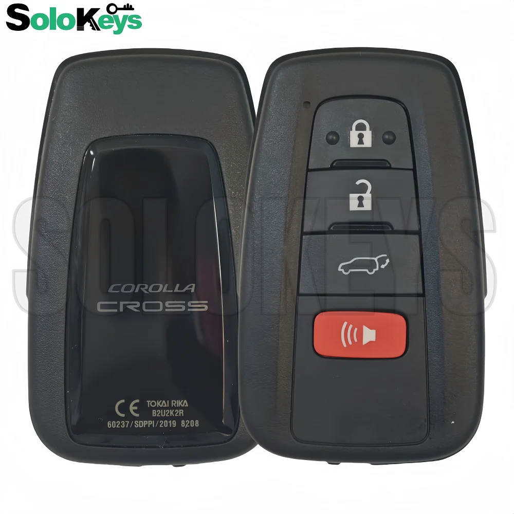 SOLOKEYS FCC ID: B2U2K2R Kunci Pintar Asli untuk TOYOTA Corolla ALTIS 2019-2021 433MHZ 4A HITAG AES Chip P/N:61E466-0010