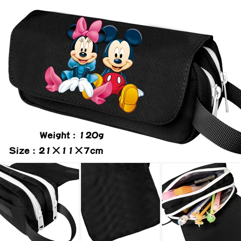 Disney Mickey Mouse astuccio ad alta capacità scatola di cancelleria cartone animato materiale scolastico studente piccolo articolo sacchetto di