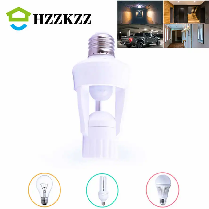 LED Bulb light Lamp Holder AC 110-220V 360 Degrees PIR Induction Motion Sensor IR infrared Human E27 Plug Socket Switch Base