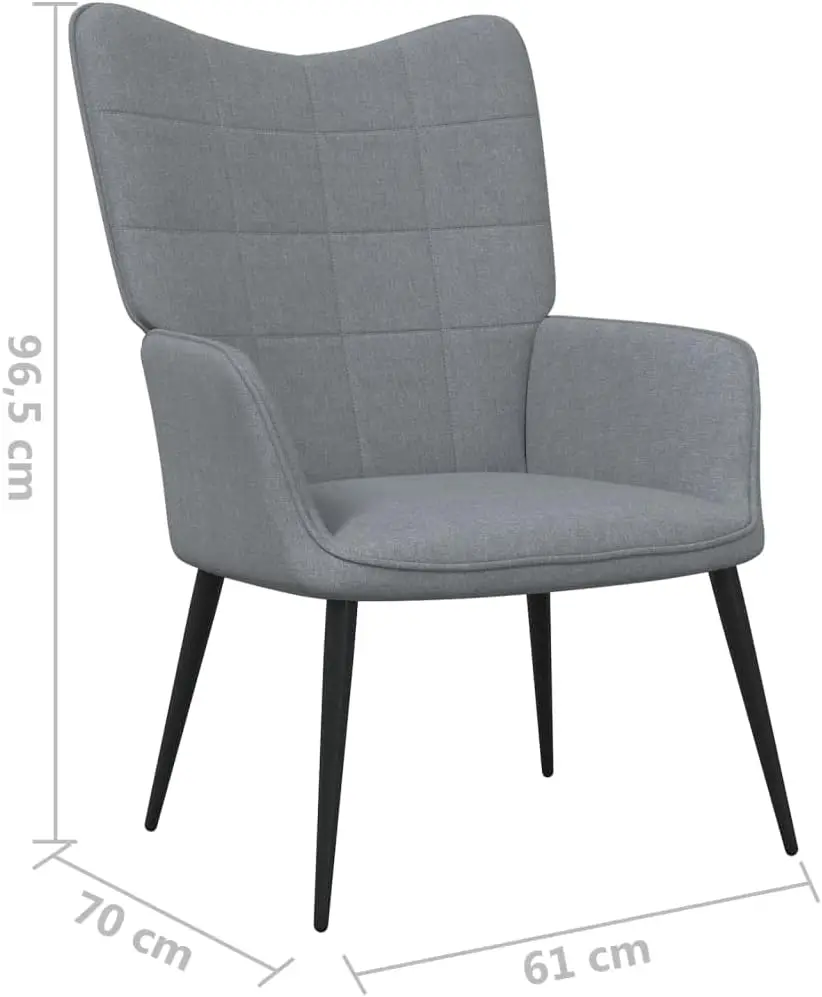 Youuihom Relaxing Chair Reading Chair Living Room Chairs Balcony Chair Dining Chair Upholstered Chair Light Gray Fabric