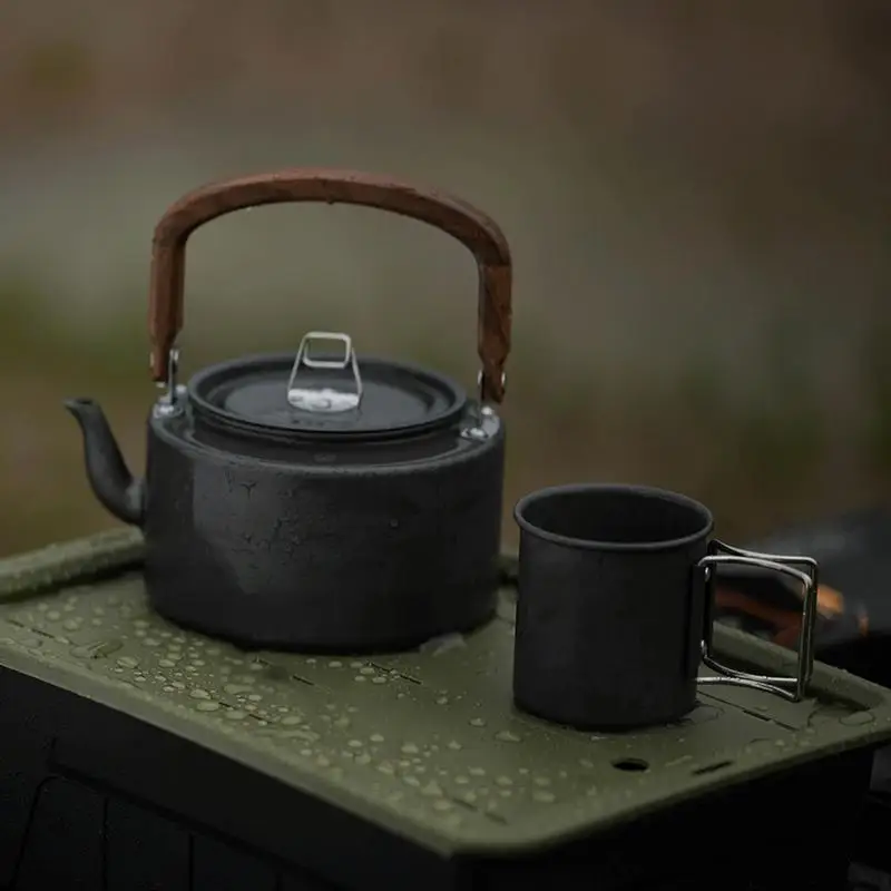 

Tea Set Storage Box Tea Tray With Lid Non-slip Home Organization Portable Dustproof Organizer Case For Barbecue Camping Garden