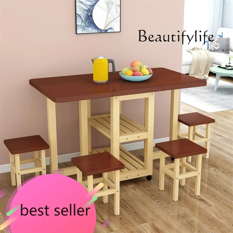 Novo conjunto de mesa de jantar para sala de estar, estilo nórdico vintage, mesas dobráveis portáteis, modernas e simples, móveis para casa