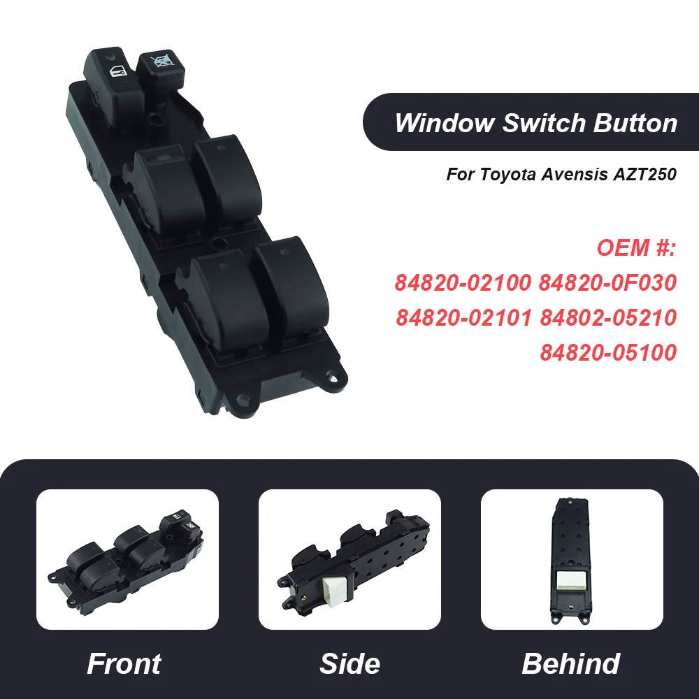 

Power Window Switch Master Window Control Button 84820-02100 84820-0F030 For Toyota Corolla 2001 2002 2003 2004 2005 2006 2007
