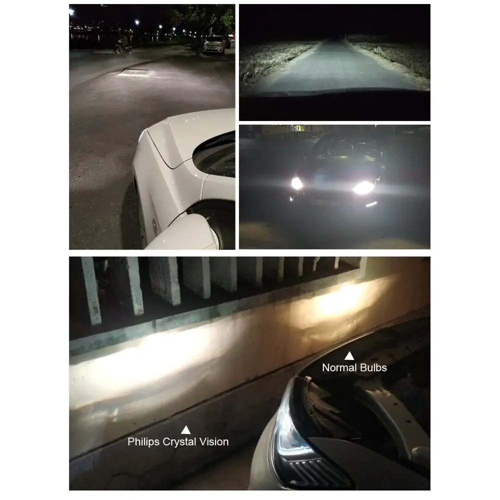 Philips Crystal Vision 9006 HB4 12V 60W P22d 9006CVSM 4300K Bright White Auto Halogen Headlight Fog Light Beam (Twin Pack) view 5