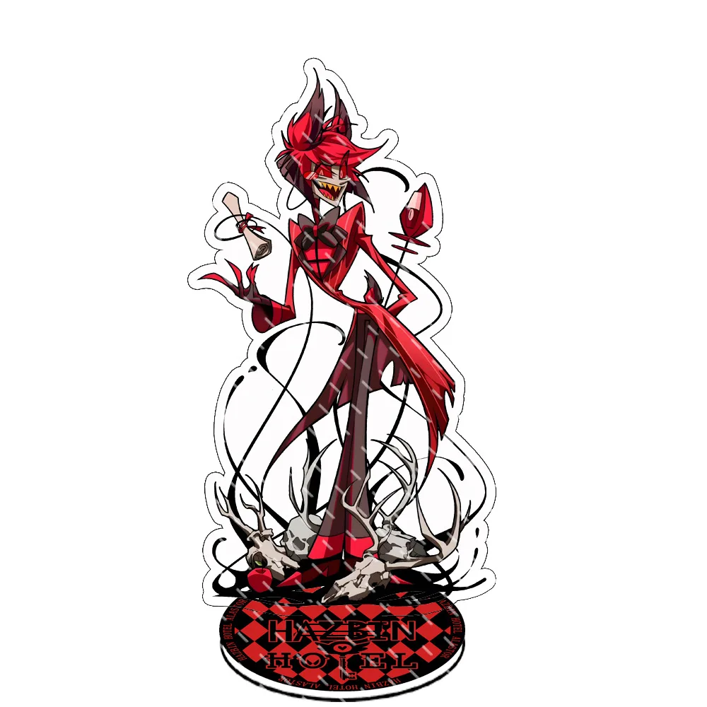 Hazbin Anime Zubehör Alastor Figur Acryl-Ständer Angle Dusk Stehende Platte Szene Alastor Sexy Junge Acryl-Ornamente Spielzeug