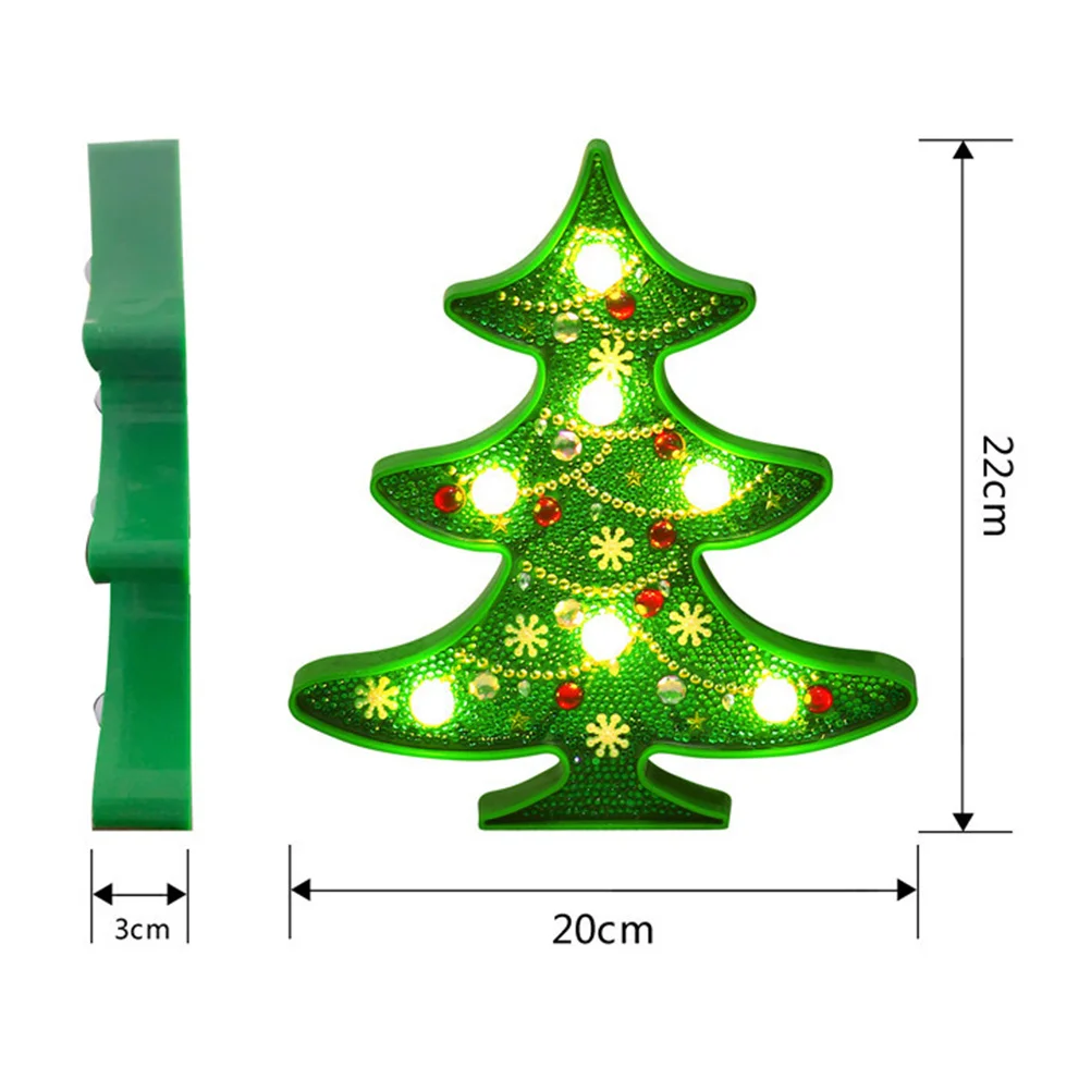 DIY شجرة عيد الميلاد شكل مصباح 5d اللوحة ضوء الراتنج الترتر المبهر لشريط فندق حزب المنزل لا ضوء ساطع