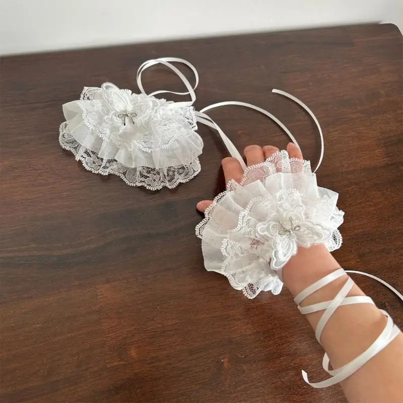 652f-elaborate-ribbon-wrist-cuffs-detachable-wristband-elegant-pleated-lace-brim-false-wristband-for-balletcore-accessories