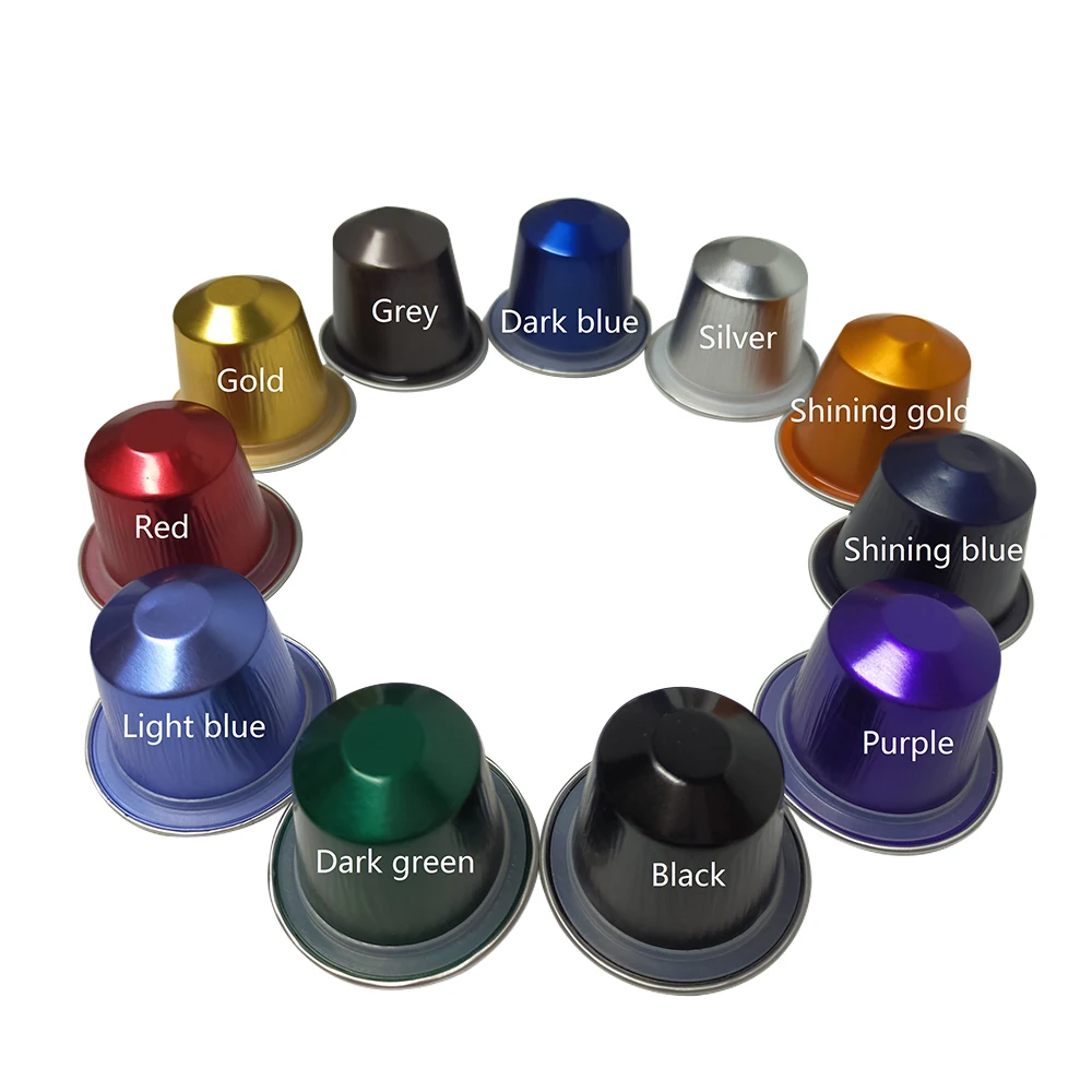 

100pcs Disposable Nespresso Compatible Pods Empty Aluminum Foil Coffee Capsules with Machine Heat Sealing Lids Covers