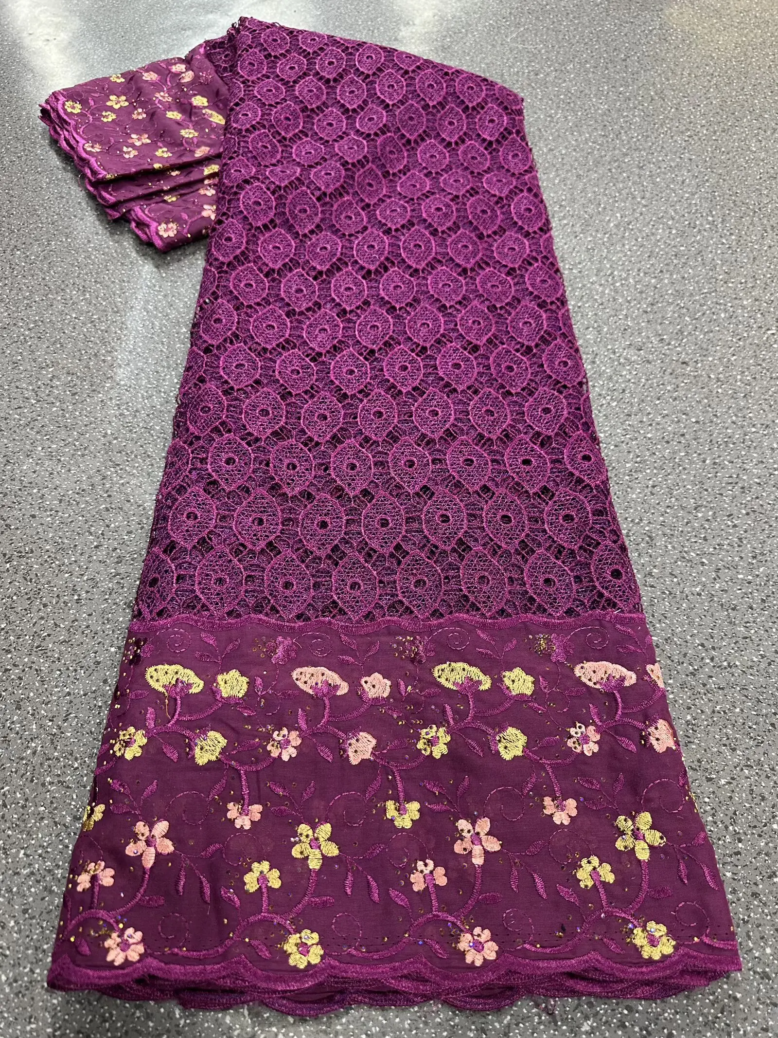 

African Lace Fabric High Quality New Nigerian Guipure Beads Lace Fabric for Wedding Party Dress Sewing Material - YC