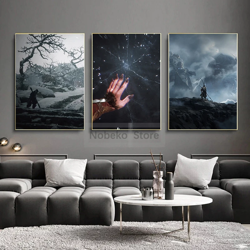 China Latest Video Games Black Myth Wukong Posters Black Myth Wukong Prints Canvas Painting Wall Art Pictures Home Room Decor