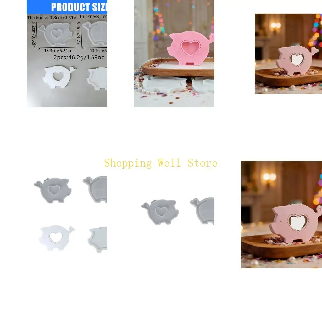 KX4B Piggy Mould Set Great For Handmade Plant Stands And Decorative Accessories