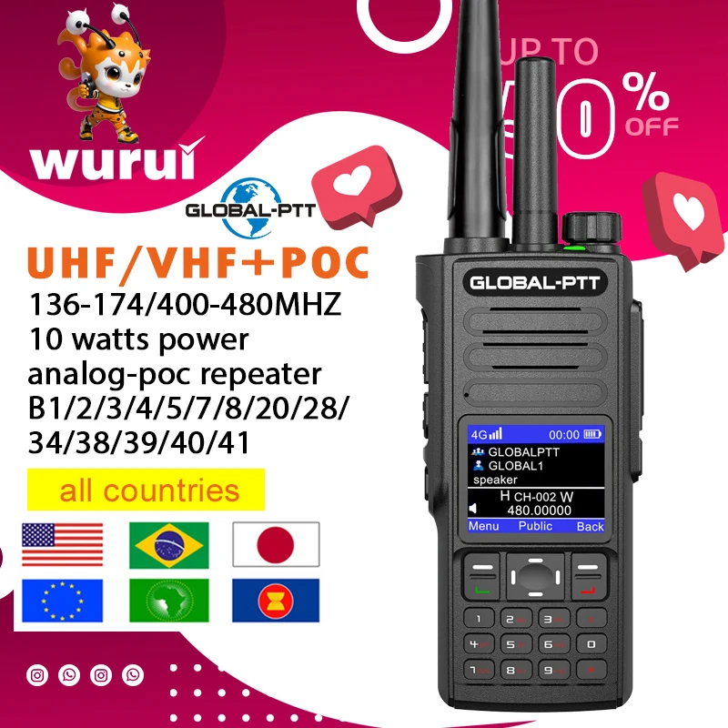 

G8 VHF global-ptt B1 B2 B4 B5 4G walkie talkie POC 10watts powerful Two-way radio commutator long range professional 5000km uhf