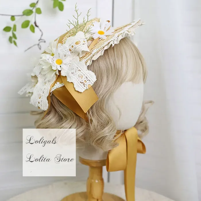 Copricapo Lolita giallo zenzero Cofano dolce e fascia per capelli