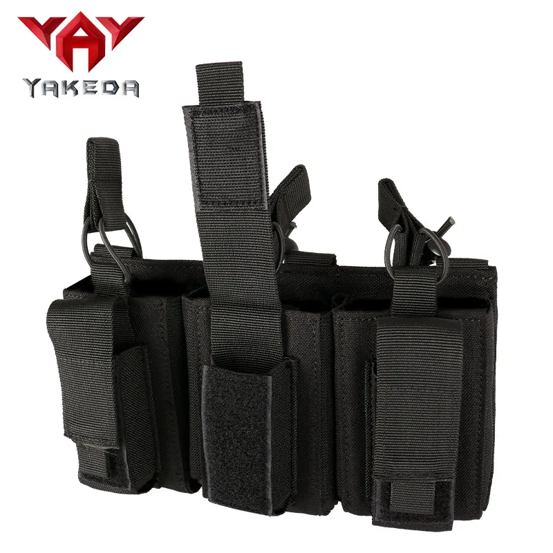 YAKEDA-Tactical Triple Accessory Pouch, Egg Clip Pouch, Molle Waist Pouch, 1000D