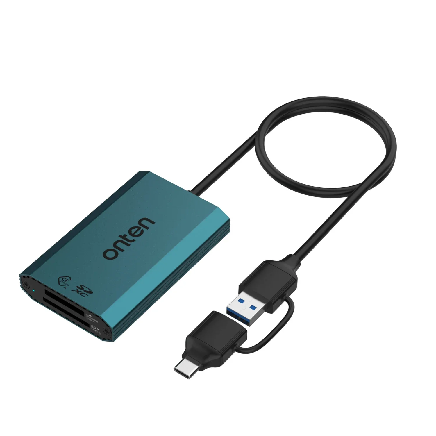 Op OTN-P3 2 In 2 (Usb C & Usb A) 10G Hub Usb 3.2 Gen 2 10Gbps Cfexpress A En Sdxs Kaartlezer