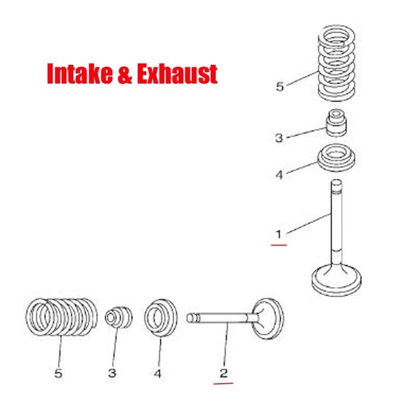 مجموعة صمامات محرك الدراجة النارية والسحب لهوندا CFMOTO سكوتر CF250 CH250 KAB250 CN250 250cc أجزاء محرك المياه الباردة #6