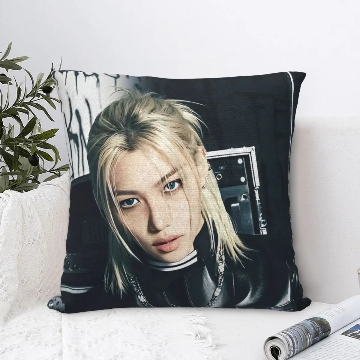 Pillow Cover Kpop Singer F-Felix Pattern Cushion Cover Funny Pillow Case For Sofa Home Decoration Pillowcases